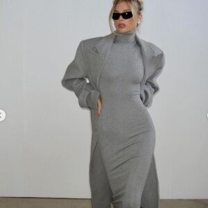 Elegant Gray Maxi Dress